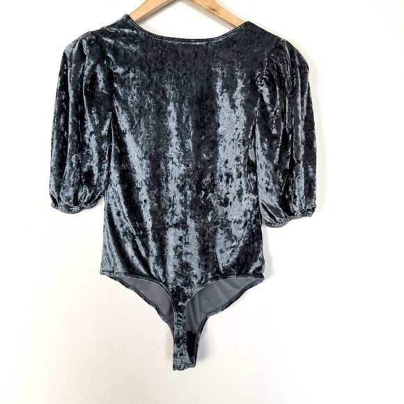 Free People Velvet Bodysuit Womens Size Small Whimsigoth Fairy Enya Gothic Vamp - Picture 7 of 13
